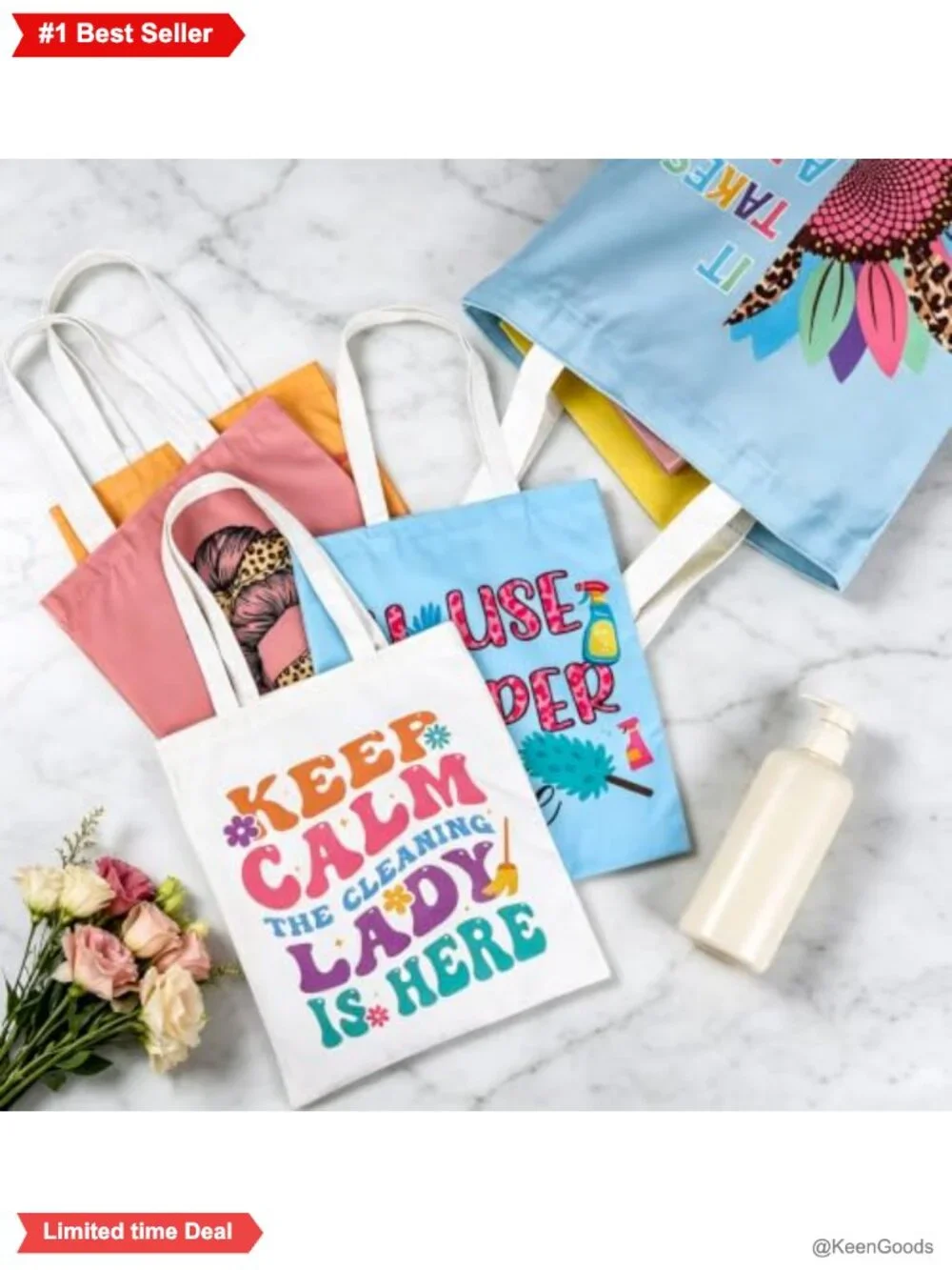 Canvas Tote Bag Housekeeping Appreciation Gift Reusable Grocery Bag